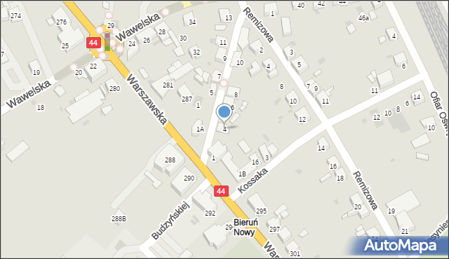Bieruń, Piastowska, 4, mapa Bieruń
