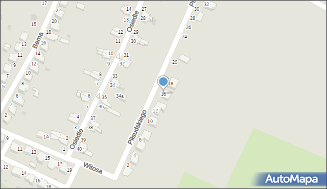 Bierutów, Piłsudskiego Józefa, marsz., 16, mapa Bierutów