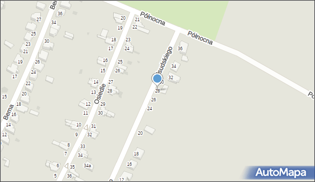 Bierutów, Piłsudskiego Józefa, marsz., 28, mapa Bierutów