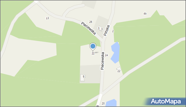 Bieszkowice, Piecewska, 11, mapa Bieszkowice