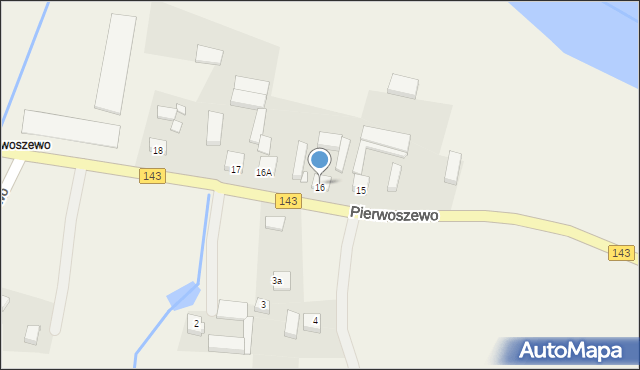 Biezdrowo, Pierwoszewo, 16, mapa Biezdrowo