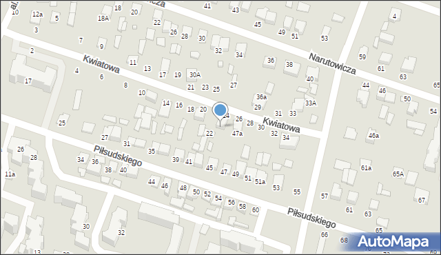 Biłgoraj, Piłsudskiego Józefa, marsz., 45a, mapa Biłgoraj