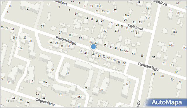 Biłgoraj, Piłsudskiego Józefa, marsz., 48, mapa Biłgoraj