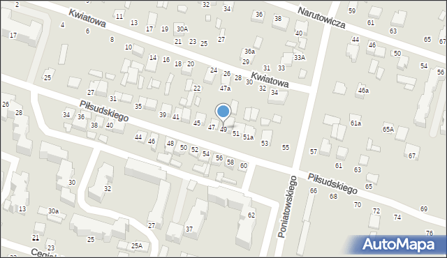 Biłgoraj, Piłsudskiego Józefa, marsz., 49, mapa Biłgoraj