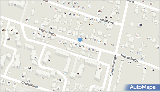 Biłgoraj, Piłsudskiego Józefa, marsz., 52, mapa Biłgoraj