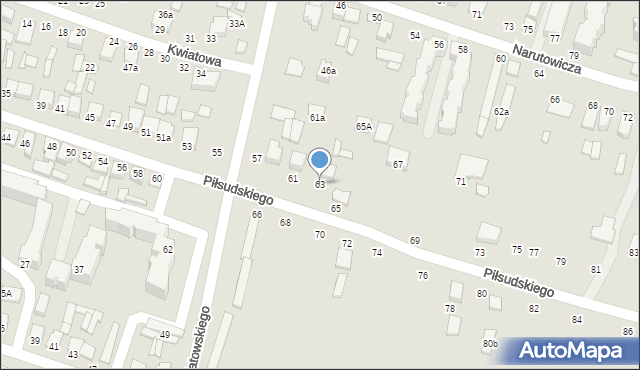 Biłgoraj, Piłsudskiego Józefa, marsz., 63, mapa Biłgoraj