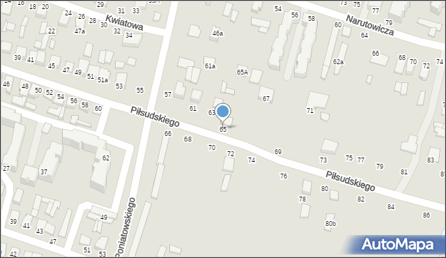 Biłgoraj, Piłsudskiego Józefa, marsz., 65, mapa Biłgoraj