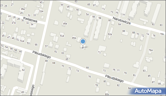 Biłgoraj, Piłsudskiego Józefa, marsz., 67, mapa Biłgoraj