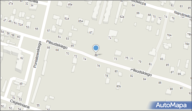 Biłgoraj, Piłsudskiego Józefa, marsz., 69, mapa Biłgoraj