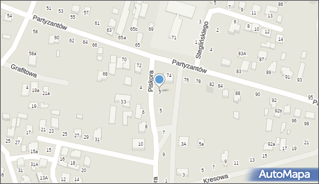 Biłgoraj, Piskora Tadeusza, gen., 3, mapa Biłgoraj