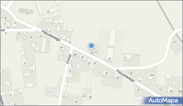 Biskupice, Piłsudskiego Józefa, marsz., 13, mapa Biskupice
