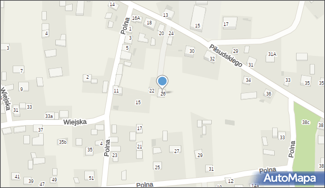 Biskupice, Piłsudskiego Józefa, marsz., 26, mapa Biskupice