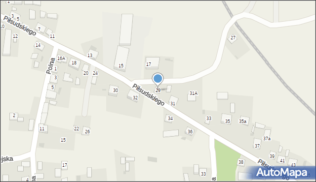 Biskupice, Piłsudskiego Józefa, marsz., 29, mapa Biskupice