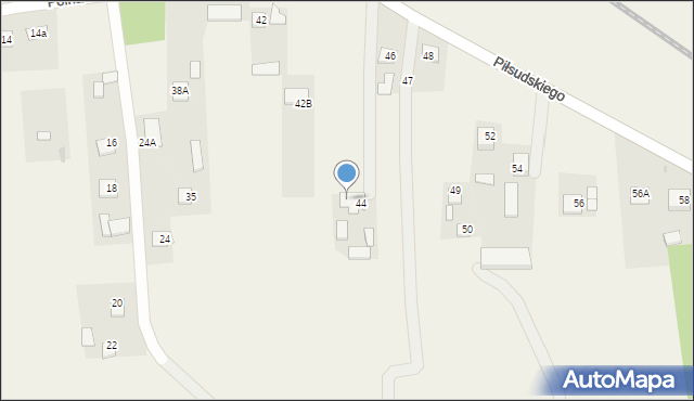 Biskupice, Piłsudskiego Józefa, marsz., 44a, mapa Biskupice