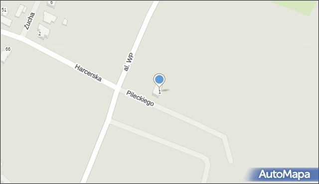 Biskupiec, Pileckiego Witolda, rtm., 1, mapa Biskupiec