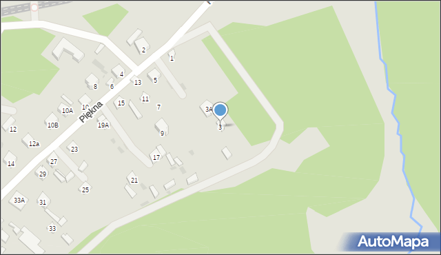 Blachownia, Piękna, 3, mapa Blachownia