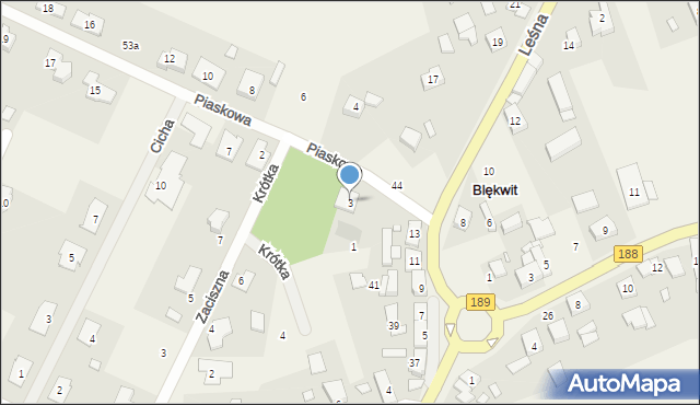 Blękwit, Piaskowa, 3, mapa Blękwit