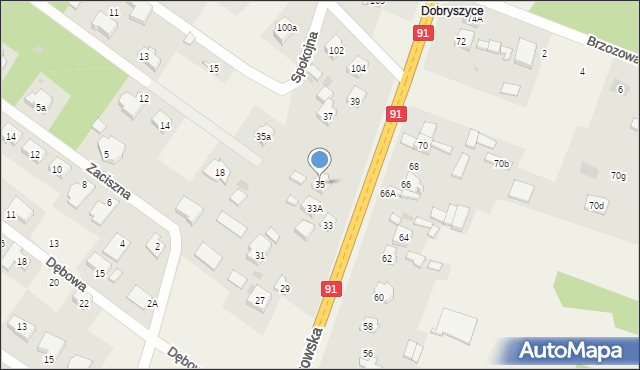 Blok Dobryszyce, Piotrkowska, 35, mapa Blok Dobryszyce