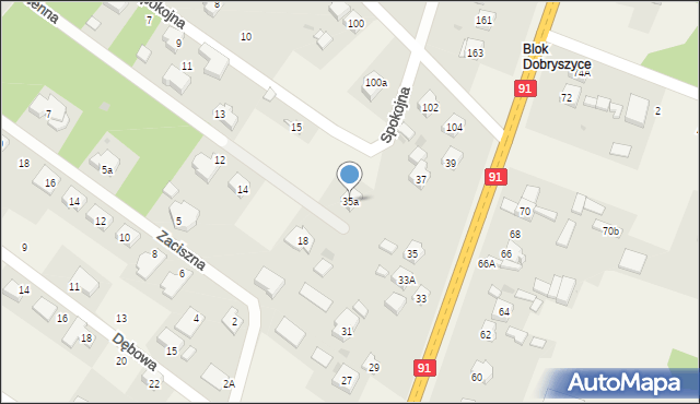 Blok Dobryszyce, Piotrkowska, 35a, mapa Blok Dobryszyce