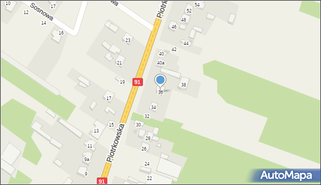 Blok Dobryszyce, Piotrkowska, 36, mapa Blok Dobryszyce