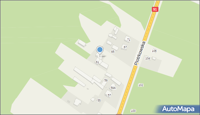 Blok Dobryszyce, Piotrkowska, 63, mapa Blok Dobryszyce