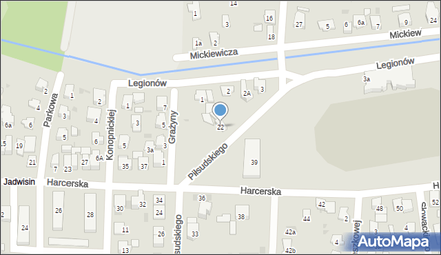 Błonie, Piłsudskiego Józefa, marsz., 22, mapa Błonie