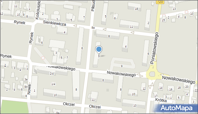 Błonie, Piłsudskiego Józefa, marsz., 7, mapa Błonie