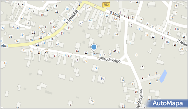 Bodzentyn, Piłsudskiego Józefa, marsz., 10, mapa Bodzentyn