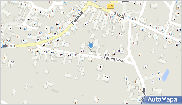 Bodzentyn, Piłsudskiego Józefa, marsz., 12, mapa Bodzentyn