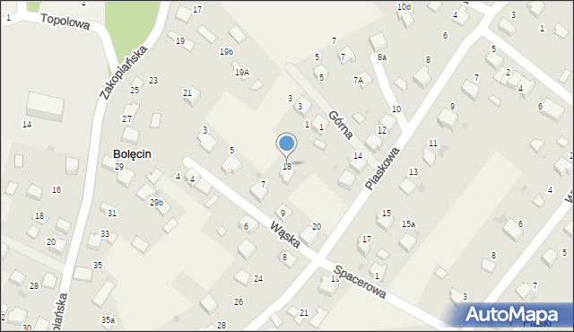 Bolęcin, Piaskowa, 18, mapa Bolęcin
