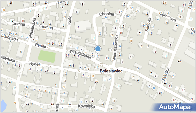 Bolesławiec, Piłsudskiego Józefa, marsz., 11, mapa Bolesławca