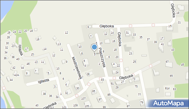 Borkowo, Piaszczysta, 3, mapa Borkowo