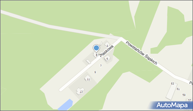 Boronów, Piaskowa, 6, mapa Boronów