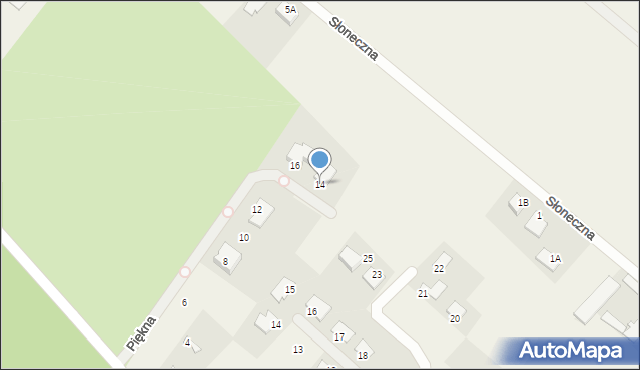 Borówno, Piękna, 14, mapa Borówno