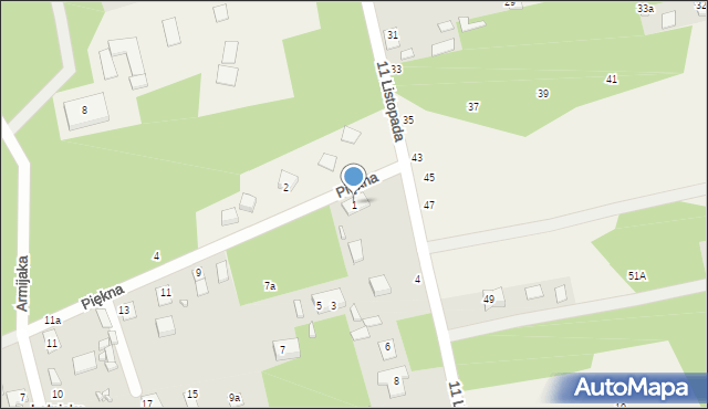 Borzymy, Piękna, 1, mapa Borzymy