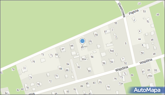 Borzymy, Piękna, 63, mapa Borzymy