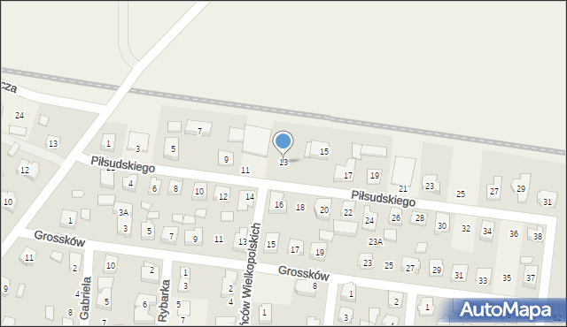 Bralin, Piłsudskiego Józefa, marsz., 13, mapa Bralin