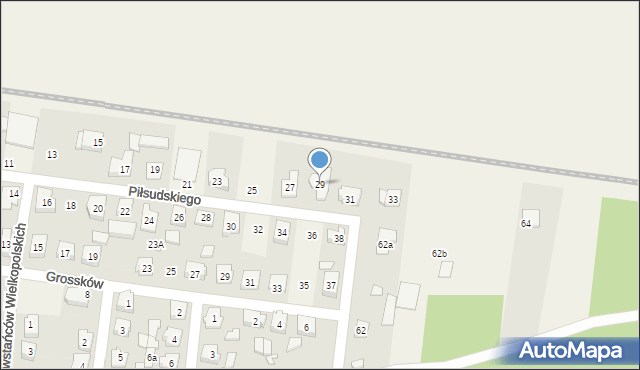 Bralin, Piłsudskiego Józefa, marsz., 29, mapa Bralin