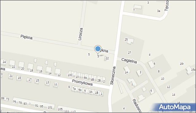 Brodowo, Piękna, 3, mapa Brodowo