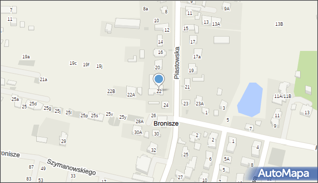 Bronisze, Piastowska, 22, mapa Bronisze