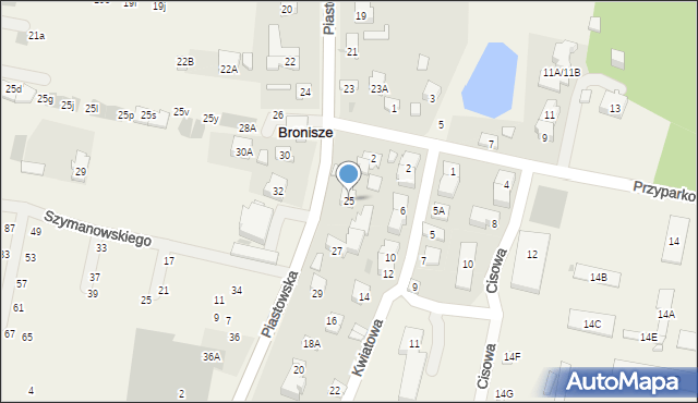 Bronisze, Piastowska, 25, mapa Bronisze