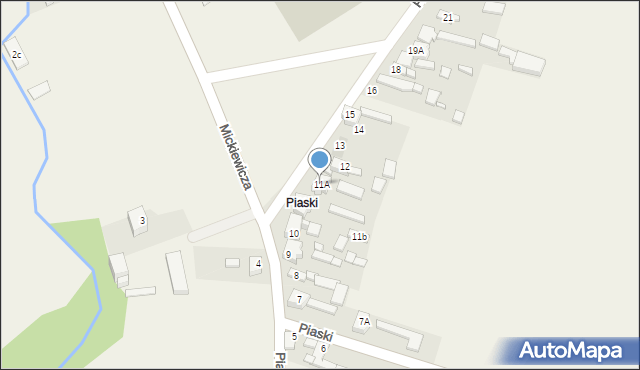 Brudzew, Piaski, 11A, mapa Brudzew