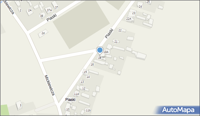 Brudzew, Piaski, 18, mapa Brudzew