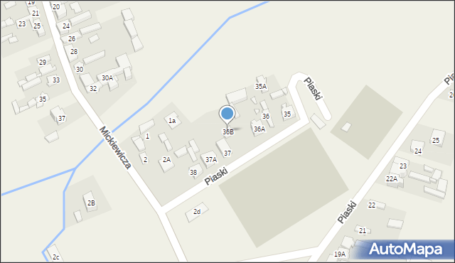 Brudzew, Piaski, 36B, mapa Brudzew