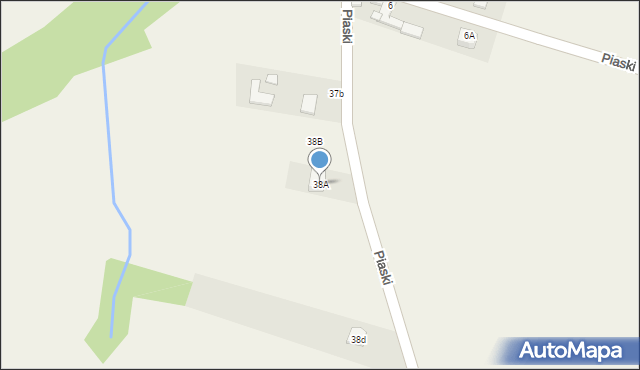 Brudzew, Piaski, 38A, mapa Brudzew