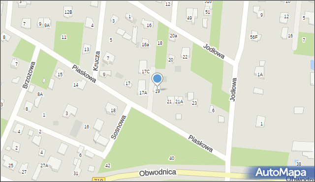 Brwinów, Piaskowa, 19, mapa Brwinów