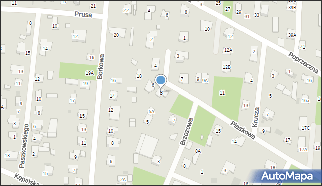 Brwinów, Piaskowa, 8, mapa Brwinów