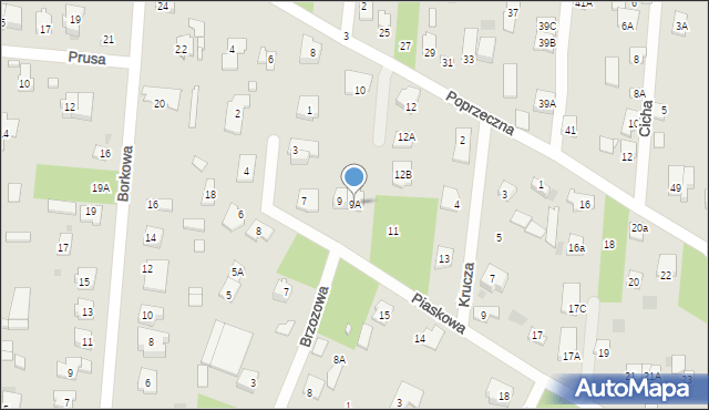 Brwinów, Piaskowa, 9A, mapa Brwinów