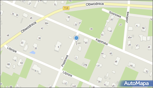 Brwinów, Piastowa, 1, mapa Brwinów