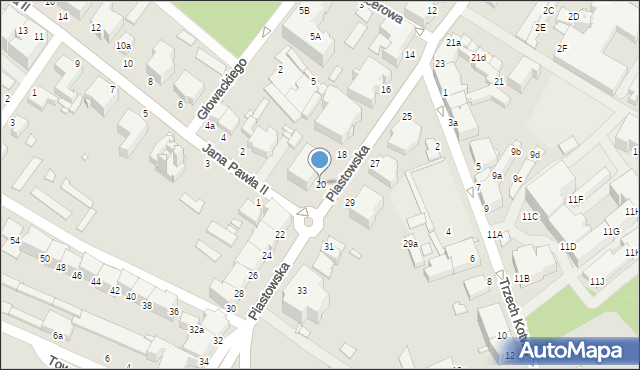 Brzeg, Piastowska, 20, mapa Brzeg